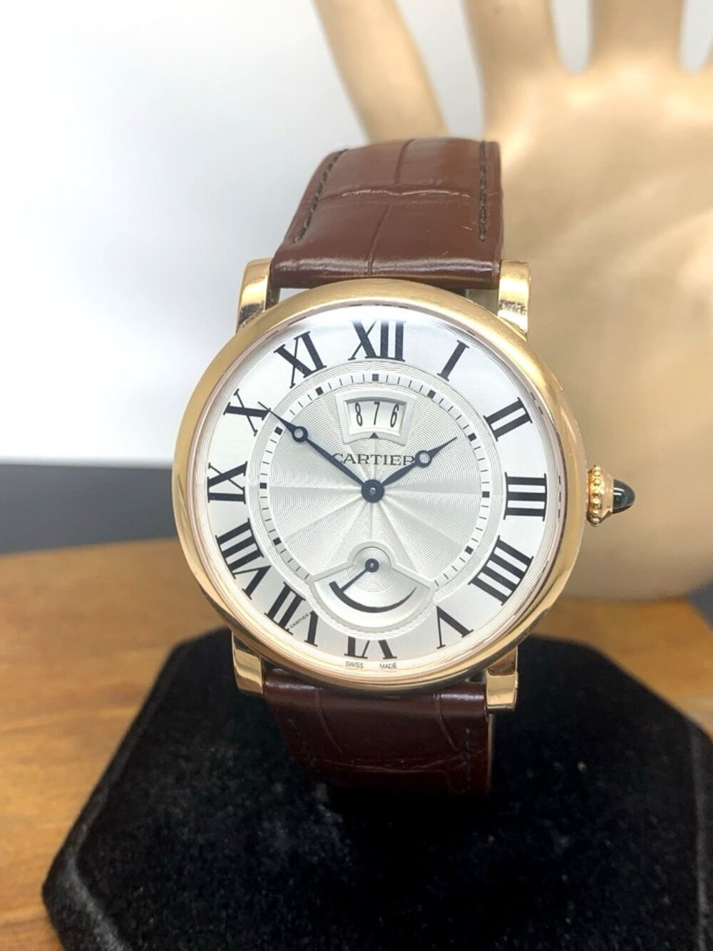 Cartier Rotonde W1556252 Men's Watch Swiss Mechanical 18k Rose Gold Case 40mm
